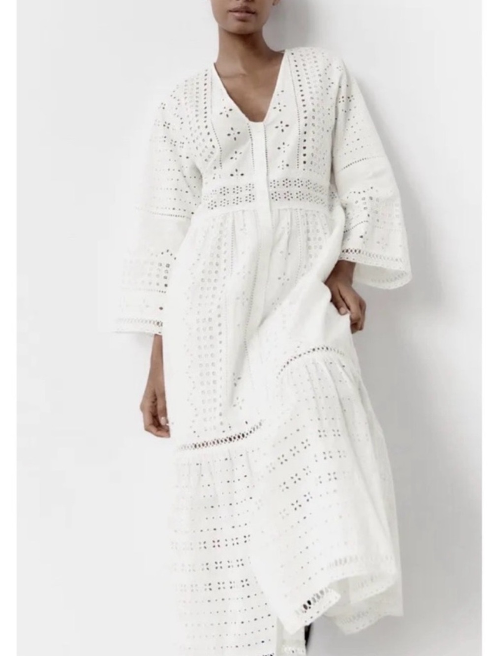 Zara the Madison White Eyelet Detail Dress
